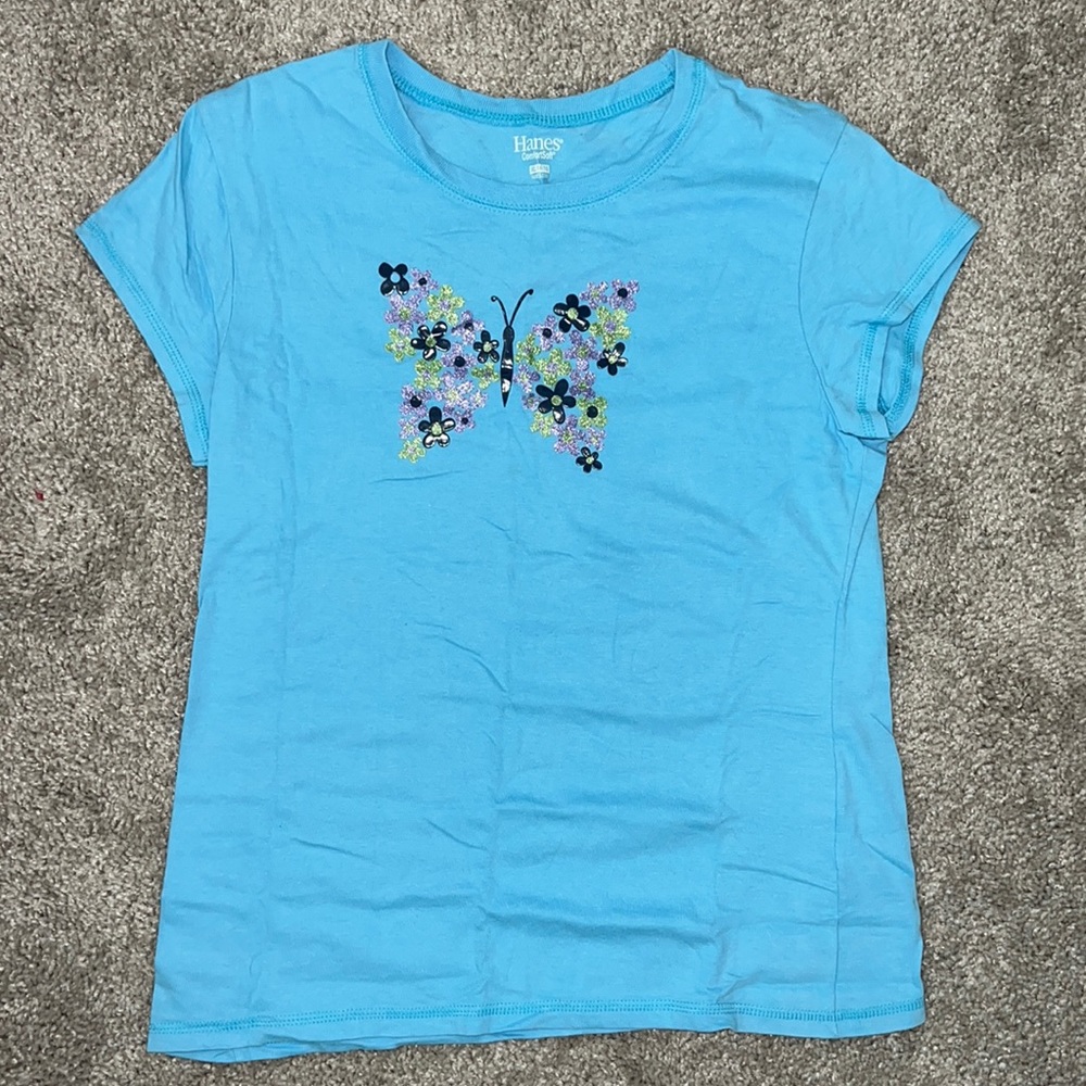 Girls Hanes Butterfly Tshirt
